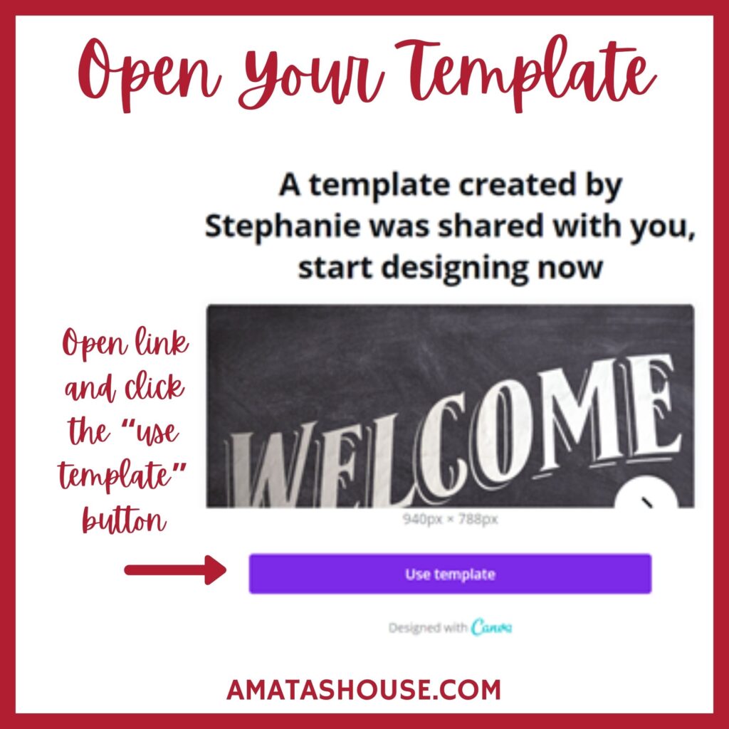 Open your template link and click the "use template" button